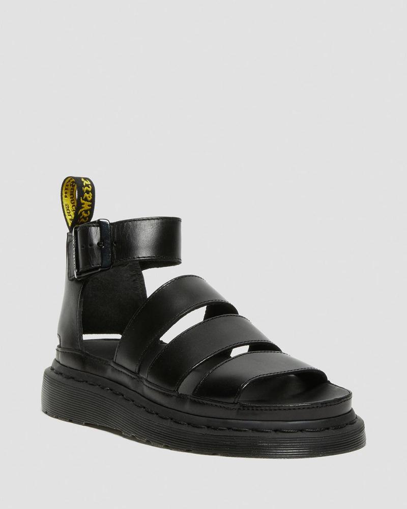 Dr Martens Clarissa II Læder Gladiator Sandaler Dame Sort | DK 295RVD